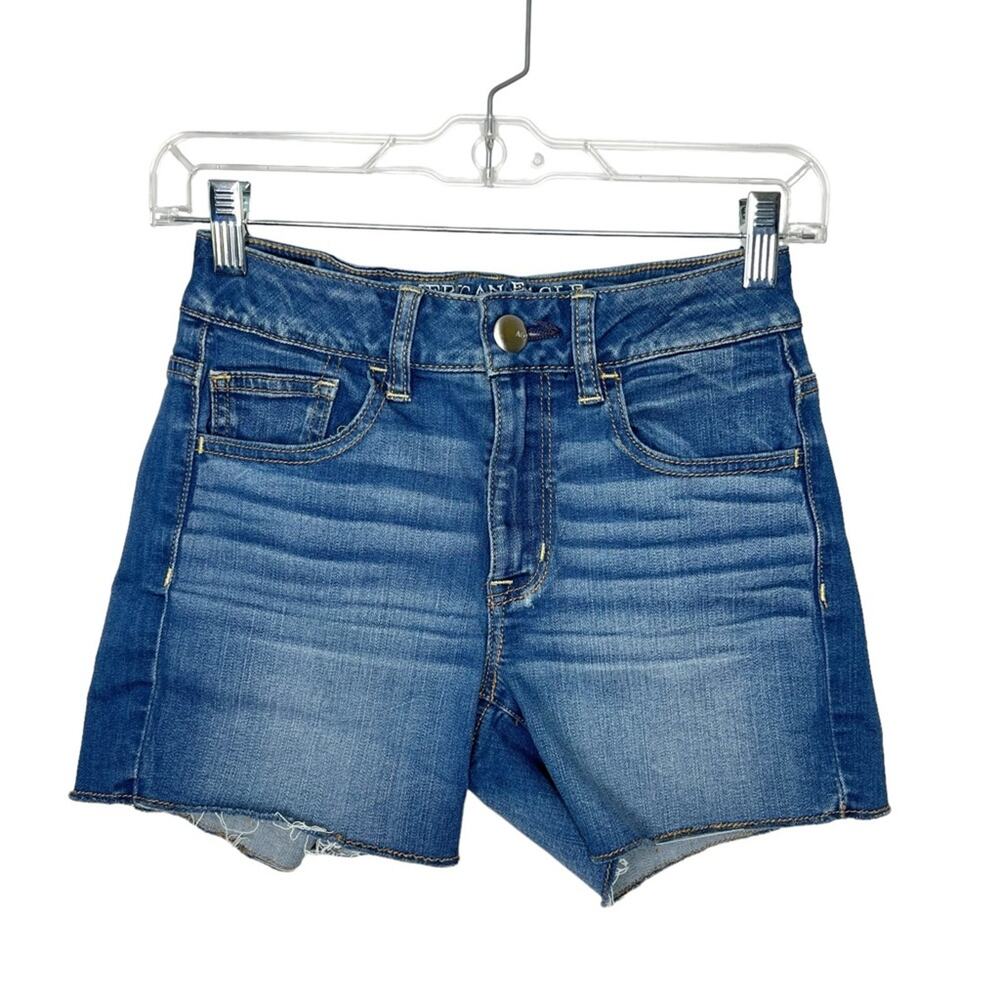 AMERICAN EAGLE / mid rise hi rise shortie denim jean shorts / 2